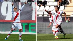 De Tom&aacute;s y Trejo, celebrando sus goles con el Rayo.