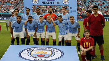 Jugadores del Manchester City, durante la ICC.