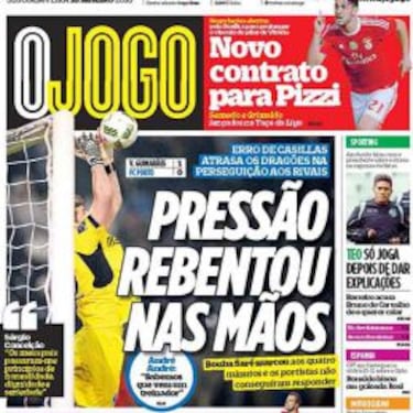 La prensa lusa carga contra Casillas: "Manos de mantequilla"