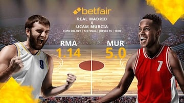 Real Madrid Baloncesto vs. UCAM Murcia: horario, TV, estadísticas, cuadro y pronósticos