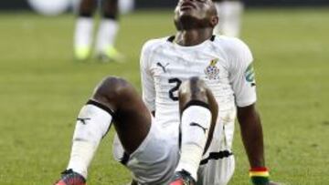 ABATIDO. Wakaso Mubarak acabó cuarto en la Copa de África, el sábado.