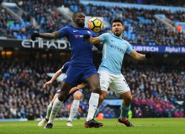 Chelsea's Antonio Rudiger during the recent meeting with Manchester City