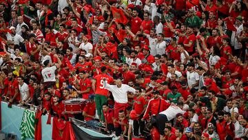 La afición de Marruecos sigue coloreando Doha de rojo: es la selección del mundo árabe
