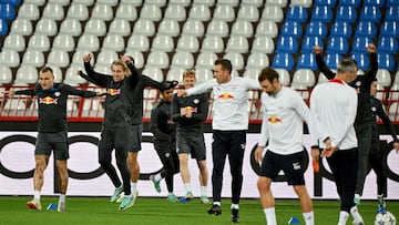 Entrenamiento del Leipzig en Belgrado.