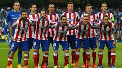 El once del Atl&eacute;tico en el Santiago Bernab&eacute;u. 