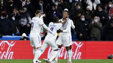 28/11/2021 PARTIDO PRIMERA DIVISION REAL MADRID - SEVILLA GOL 1-1 BENZEMA ALEGRIA