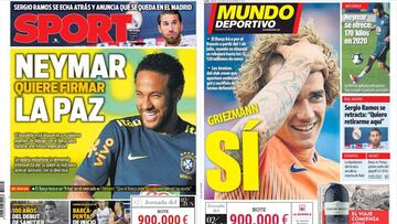 Portadas de los diarios Sport y Mundo Deportivo del d&iacute;a 31 de mayo de 2019.