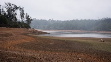 Bogotá. Abril 09 de 2024. Embalses que abástese de agua potable a la capital, se encuentran en estado crítico en su nivel. Imagen del embalse de la Regadera. (Colprensa - Mariano Vimos)