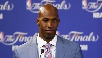 MIAMI, FL - JUNE 09: Chauncey Billups addresses the media after winning the Twyman-Stokes Teammate of the Year Award in honor of Jack Twyman and Maurice Stokes before Game Two of the 2013 NBA Finals between the Miami Heat and the San Antonio Spurs at AmericanAirlines Arena on June 9, 2013 in Miami, Florida. NOTE TO USER: User expressly acknowledges and agrees that, by downloading and or using this photograph, User is consenting to the terms and conditions of the Getty Images License Agreement.   Streeter Lecka/Getty Images/AFP
 == FOR NEWSPAPERS, INTERNET, TELCOS &amp; TELEVISION USE ONLY ==