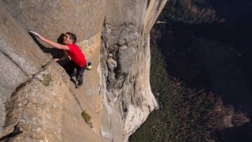 Alex Honnold durante su escalada a El Capit&aacute;n en el Parque Nacional Yosemite.