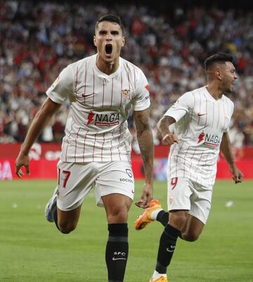 2-0. Erik Lamela celebra el segundo gol.