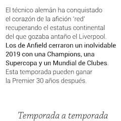 Cómo Klopp ha hecho del Liverpool el equipo que hoy es