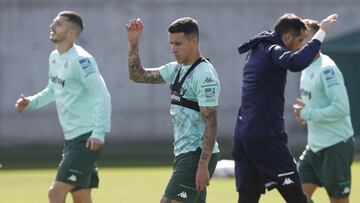 Tello, en un entrenamiento.