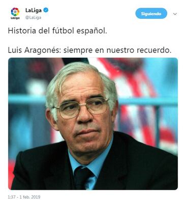 El mundo del fútbol recuerda a Luis Aragonés