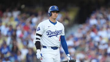 LOS ANGELES, CALIFORNIA - JULY 04: Shohei Ohtani #17 of the Los Angeles Dodgers walks to the dugout after striking out against the Arizona Diamondbacks during the third inning at Dodger Stadium on July 04, 2024 in Los Angeles, California. Michael Owens/Getty Images/AFP (Photo by Michael Owens / GETTY IMAGES NORTH AMERICA / Getty Images via AFP)