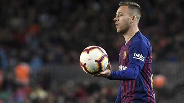 Arthur Melo of FC Barcelona during the match between FC Barcelona vs Real Sociedad of La Liga, date 33, 2018-2019 season. Camp Nou Stadium. Barcelona, Spain - 20 APR 2019. 