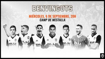 El Valencia presentará a los siete fichajes en Mestalla