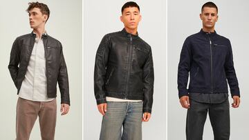 Chaqueta de cuero sintético para hombre Jack & Jones.