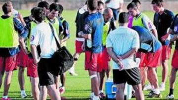 <b>VUELTA A CASA. </b>La plantilla del Mallorca entrenándose en la Ciudad Deportiva Antonio Asensio.