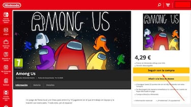 Among Us en Nintendo Switch: cómo descargar, precio, peso y características