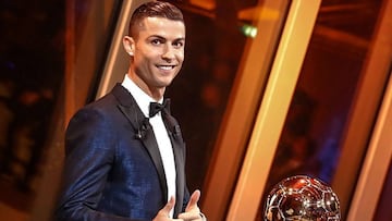 Cristiano Ronaldo, tras haber ganado su quinto Bal&oacute;n de Oro.