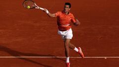 MONTE-CARLO, MONACO - APRIL 12: Novak Djokovic of Serbia in action against Alejandro Davidovich Fokina of Spain during day three of the Rolex Monte-Carlo Masters at Monte-Carlo Country Club on April 12, 2022 in Monte-Carlo, Monaco. (Photo by Julian Finney/Getty Images)