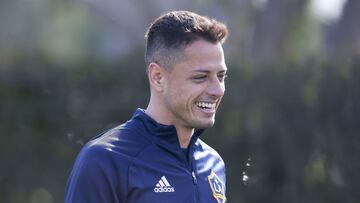 Javier Hern&aacute;ndez en un entrenamiento con el LA Galaxy