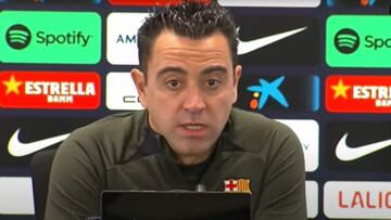 Xavi, en conferencia de prensa previa al encuentro de este sábado ante el Rayo en Vallecas.
