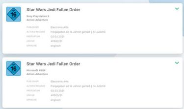 Star Wars Jedi: Fallen Order, clasificado en Alemania para PS5 y Xbox Series X/S