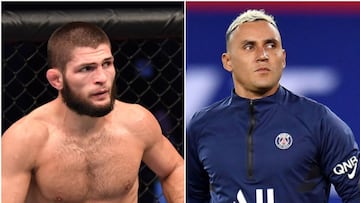 El peleador ruso, Khabib Nurmagomedov, hizo acto de presencia en el juego de Champions League entre el Barcelona y el PSG y se llev&oacute; un par de regalos.