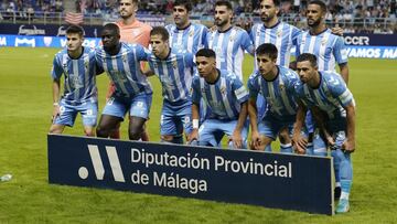 Once del Málaga contra el Sporting,.