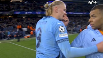 Vean el momento entre Haaland y Mbappé según acabó el partido