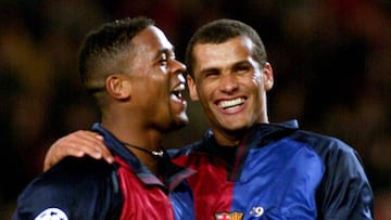 Rivaldo y Kluivert, en su etapa en el Barcelona