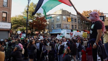 Manifestación por un alto el fuego en Gaza, el 21 de octubre en Bay Ridge (Nueva York).