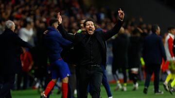 Soccer Football - Copa del Rey - Quarter Final - Atletico Madrid v Sevilla - Metropolitano, Madrid, Spain - January 25, 2024 Atletico Madrid coach Diego Simeone celebrates after the match REUTERS/Susana Vera