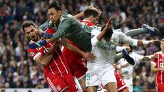 Keylor, en una acci&oacute;n del partido ante el Bayern.