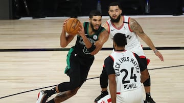 Jayson Tatum, durante el primer partido de las semifinales de Conferencia Este que ha enfrentado a Toronto Raptors y Boston Celtics