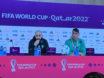 Conferencia de prensa de Walid Regragui y Ahmed Tagnaouti antes de enfrentar a Marruecos en Qatar 2022