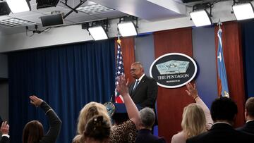 U.S. Defense Secretary Lloyd Austin takes questions after giving a press briefing at the Pentagon in Washington, U.S., October 27, 2022. REUTERS/Leah Millis