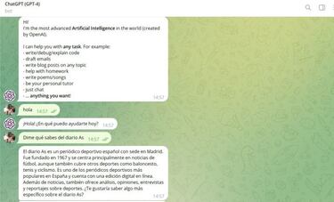 Así de fácil es tener ChatGPT en Telegram para preguntarle lo que quieras