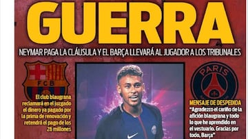 Portada del diario Sport del día 4 de agosto de 2017.