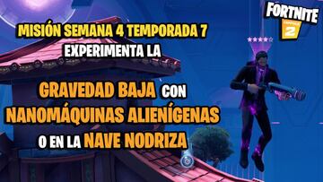 ¿Cómo experimentar la gravedad baja con nanomáquinas alienígenas o en la nave nodriza en Fortnite?