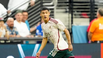 Uriel Antuna durante el partido de la Selección Mexicana en contra de Panamá.