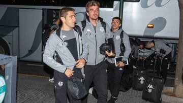 Seoane, Barreiro y Rahmani, a su llegada a Cádiz.