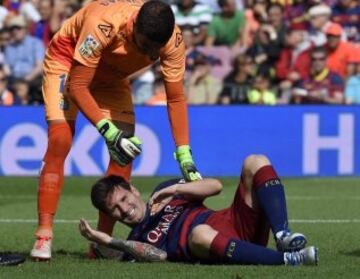 El argentino es atendido por el portero de Las Palmas.