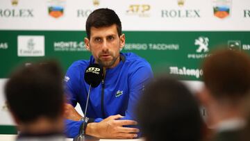 Novak Djokovic, en rueda de prensa en Montecarlo.