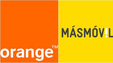 Logotipos de las compa&ntilde;&iacute;as Orange y Masm&oacute;vil
 EUROPA PRESS
 08/03/2022