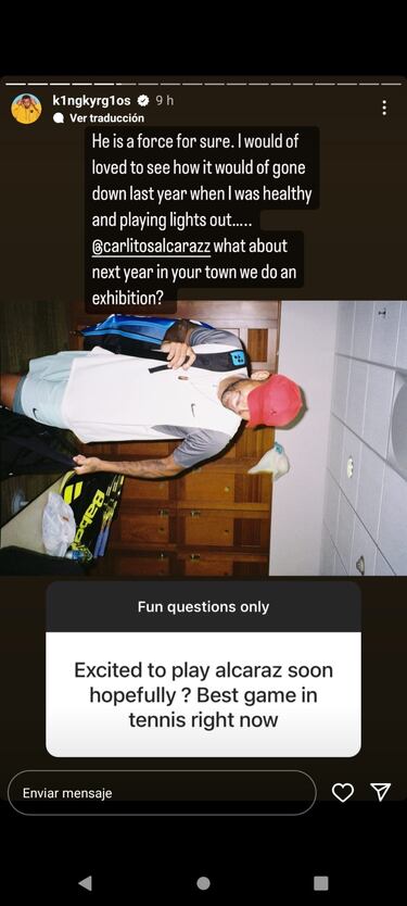 Kyrgios: “El circuito será mejor cuando Nadal y yo estemos de vuelta”