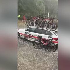 Granizada en la Dauphiné: Obligó a ciclistas a bajarse de la bici