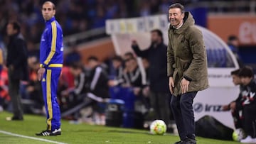 Luis Enrique on the touchline in Anoeta. 